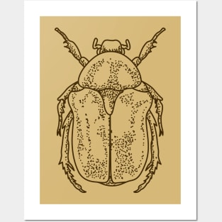 Scarab beetle pointillism illustration Posters and Art